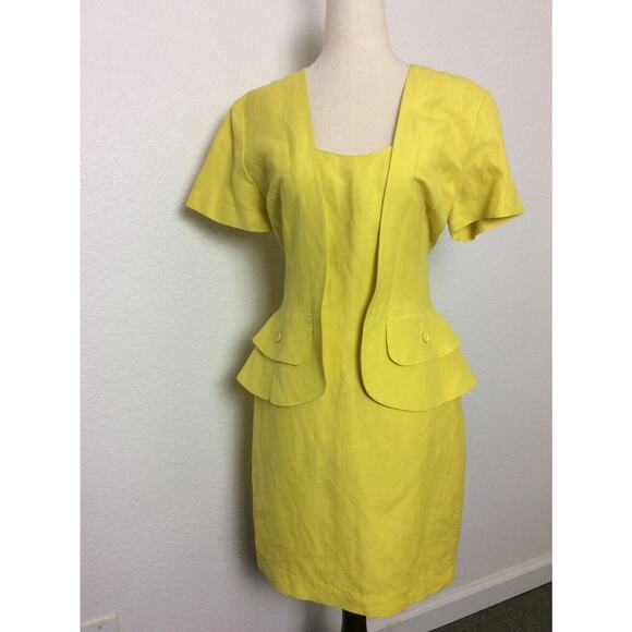 Byblos Options Vintage Dress Sheath Peplum - Picture 1 of 11